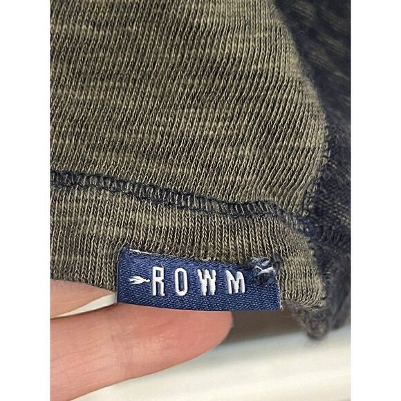 Rowm Henley Shirt Mens Large Blue Cotton Fitted Long Sleeve Pullover. X - Picture 7 of 8